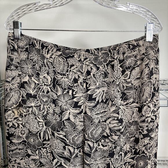 Jeselle Women's Silk Floral Wide Leg Pants Size S Flowy Euro Summer Old Money - Picture 7 of 9